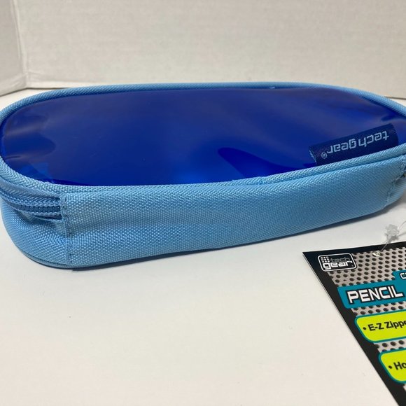 5 Blue Makeup Bag Pencil Case Zipper Organizer - Picture 6 of 10